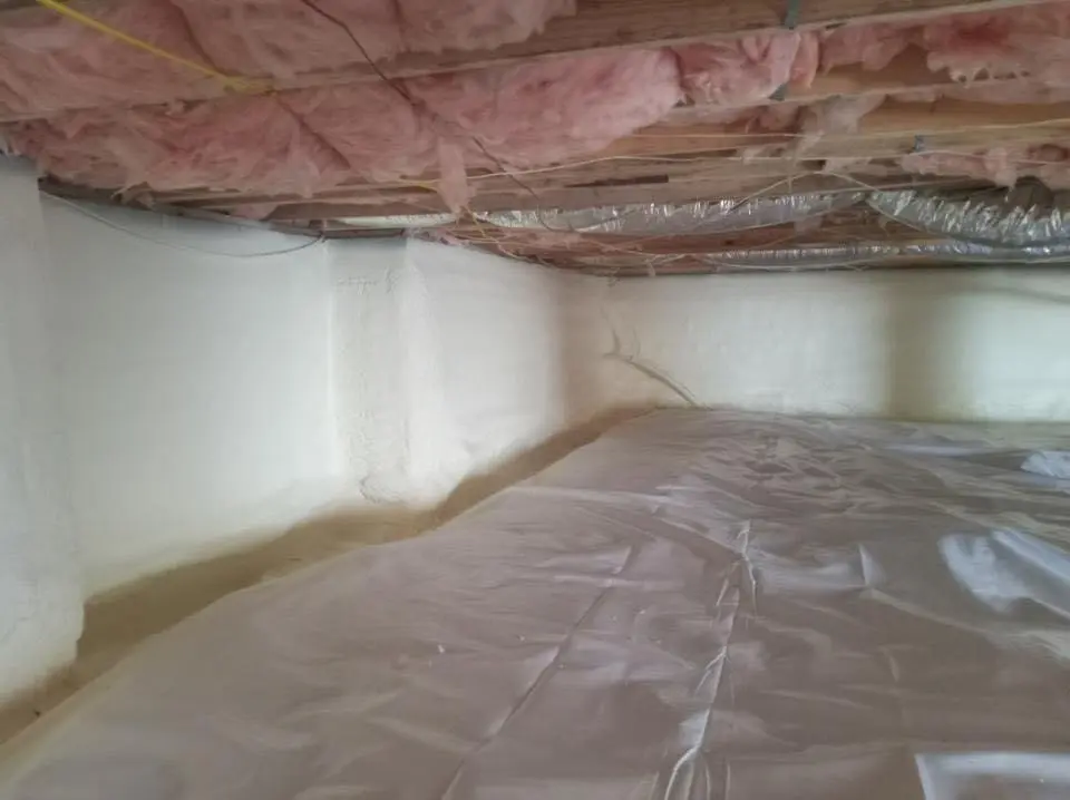 Crawl space encapsulation with closed-cell spray foam for Spray Foam Roofing in Finley
